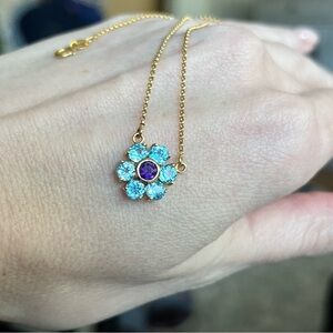 Blue Topaz 14kt Yellow Gold Necklace